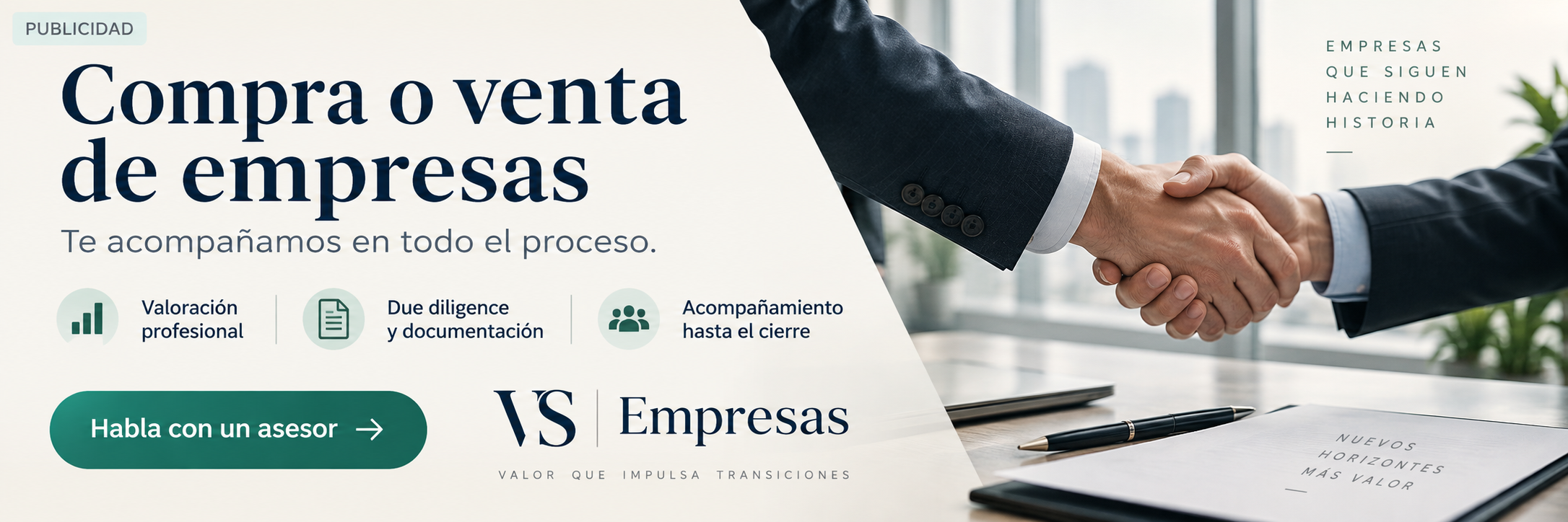 Publicidad de compra y venta de empresas